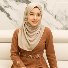 Zaylora Sandy Taupe Hijab – Warm & Elegant